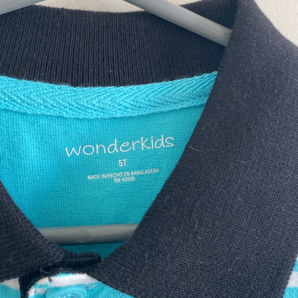 *NWT* Wonderkids Boys Short Sleeve Striped Collared Polo Shirt - Picture 4 of 10